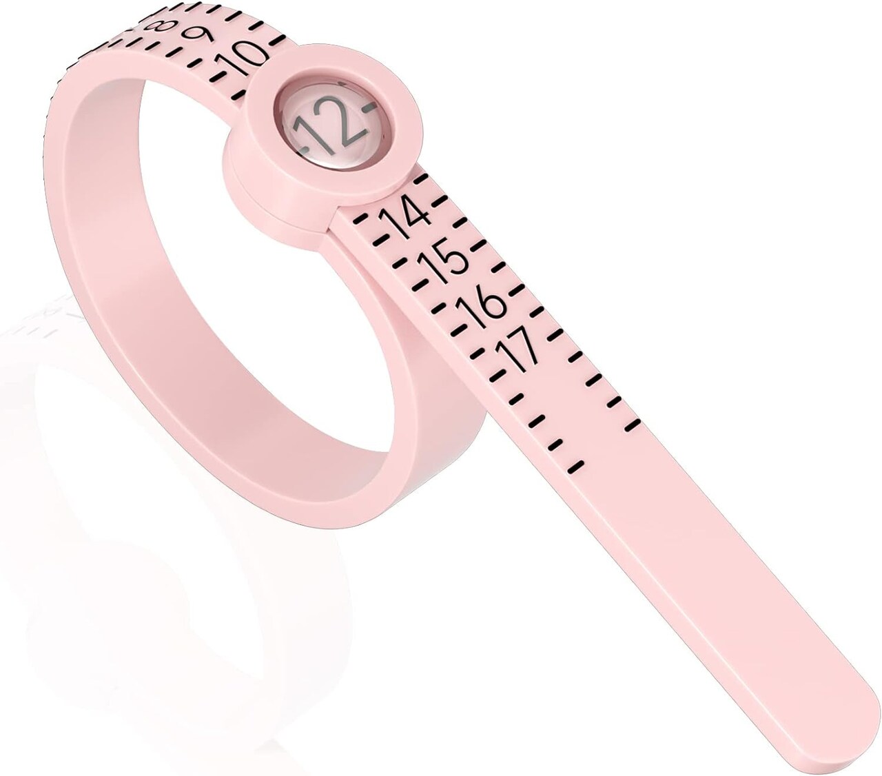 Ring Sizer 1-17 Measuring Tool with Magnified Glass, Reusable Finger Size Gauge Jewelry Sizing Tool USA Rings Size (Black Sizer Gold Scale)